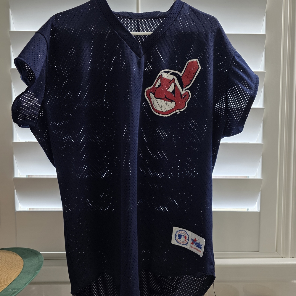 Vintage Adult XL Navy Mesh Cleveland Indians Ramirez Baseball Jersey